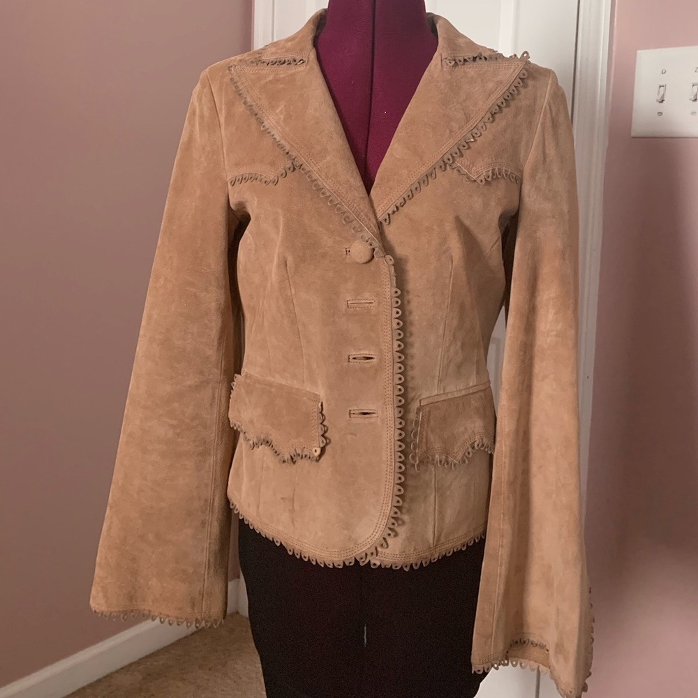 Boston proper. size 4.  suede jacket in camel color.